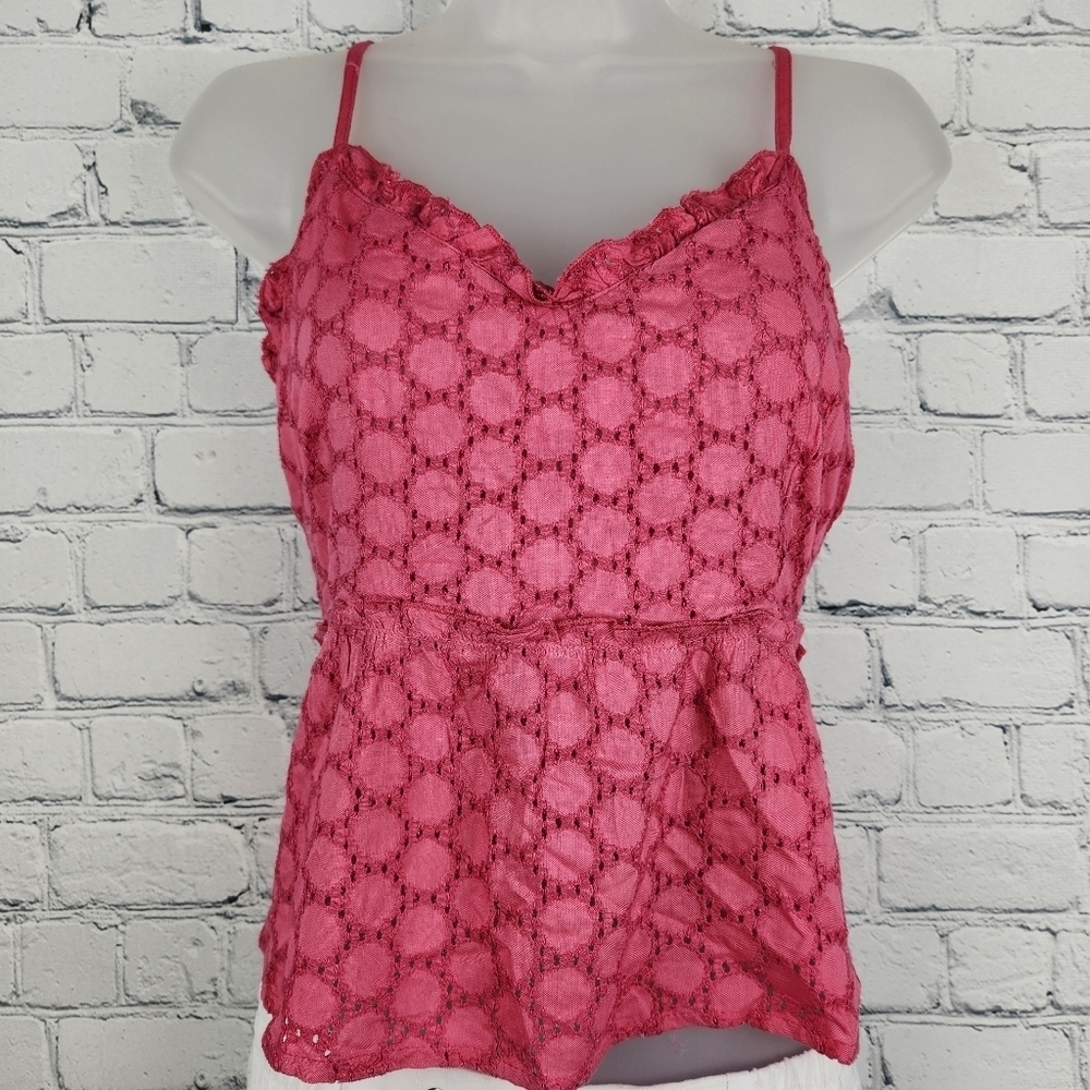 NWT Sim & Sam Size S Honeysuckle Eyelet Lined Top